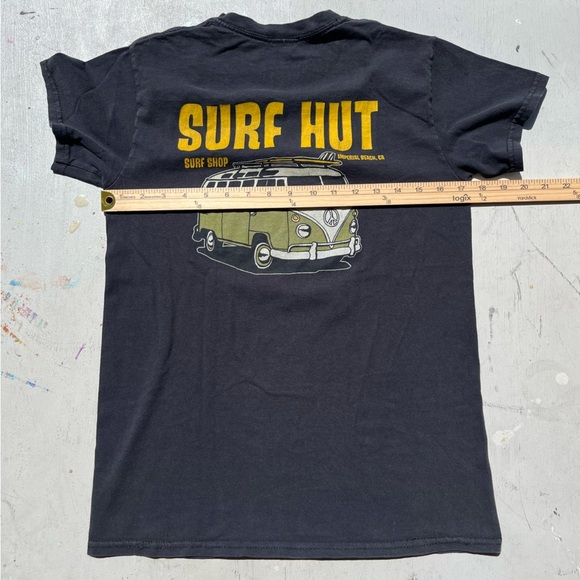 Men's Surf Hut T-Shirt Black Spell-Out NO SIZE Imperial Beach SD Shred Ocean Wax - Picture 8 of 11
